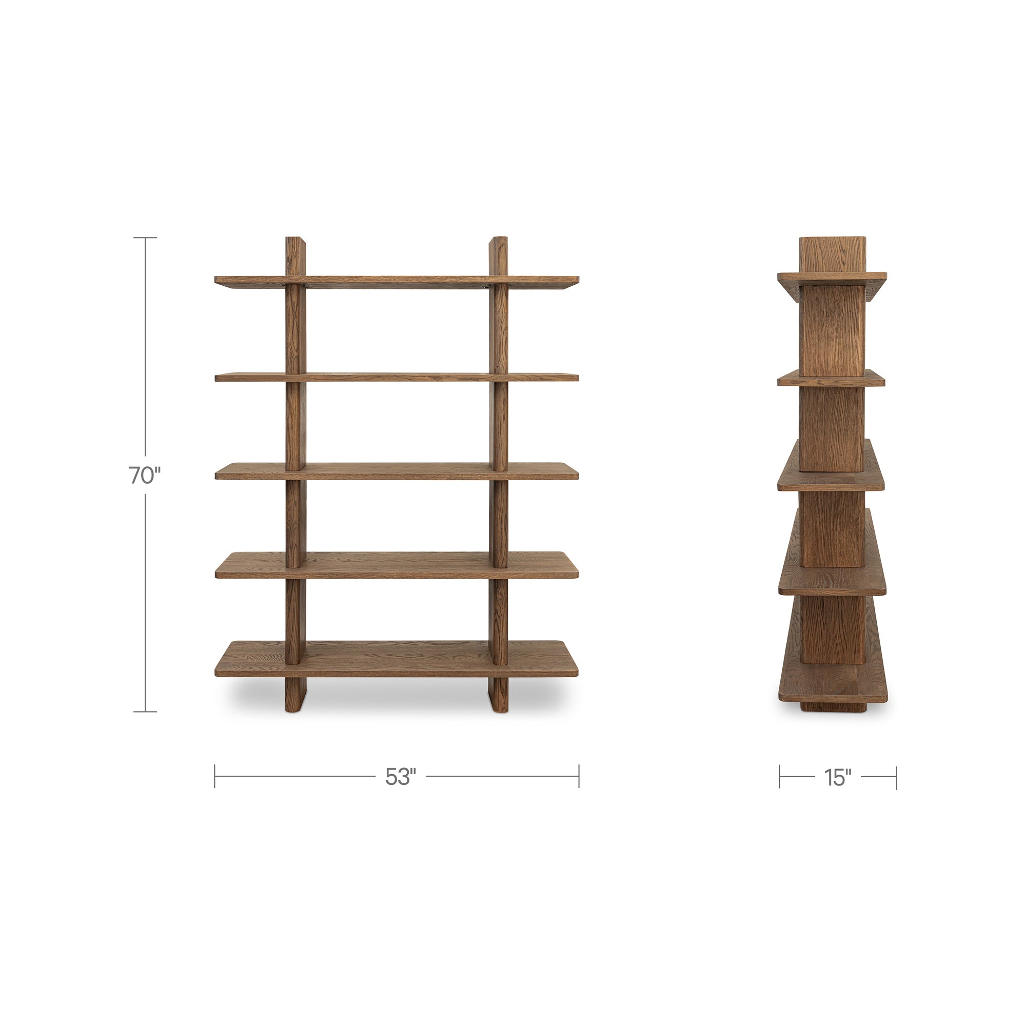 Casey Bookcase Large Dark Brown by Moe's Home Collection - view 4