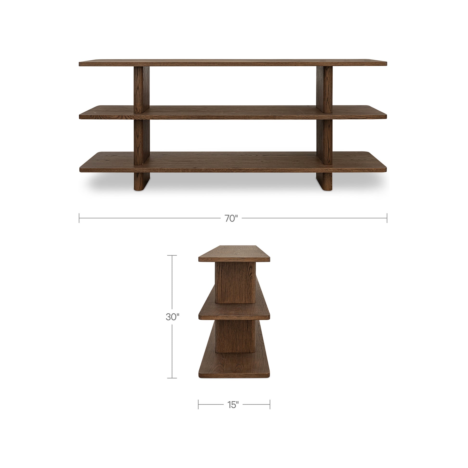 Casey Small Bookcase Dark Brown by Moe's Home Collection - view 3