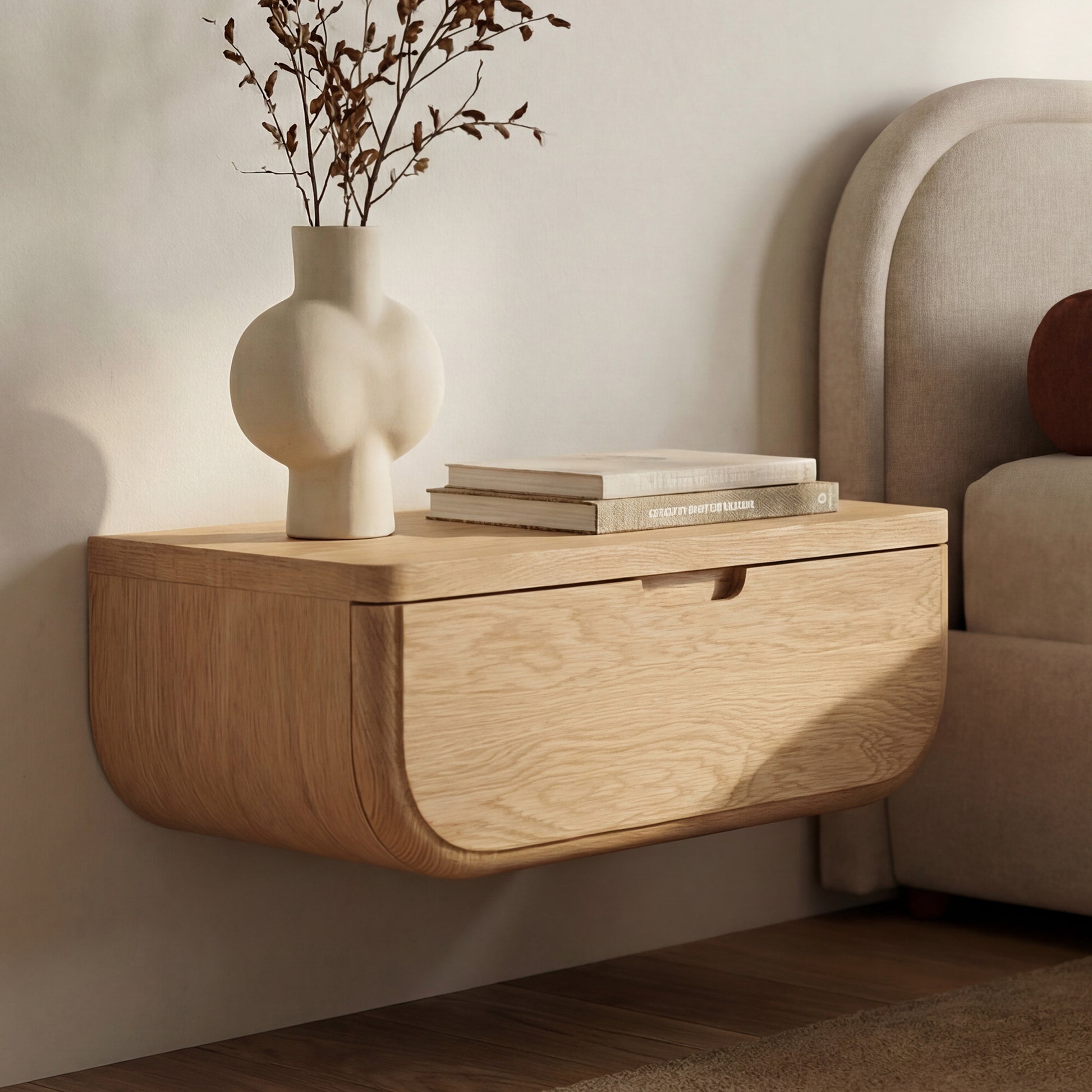 Hettie Floating Nightstand Natural by Moe's Home Collection - view 2