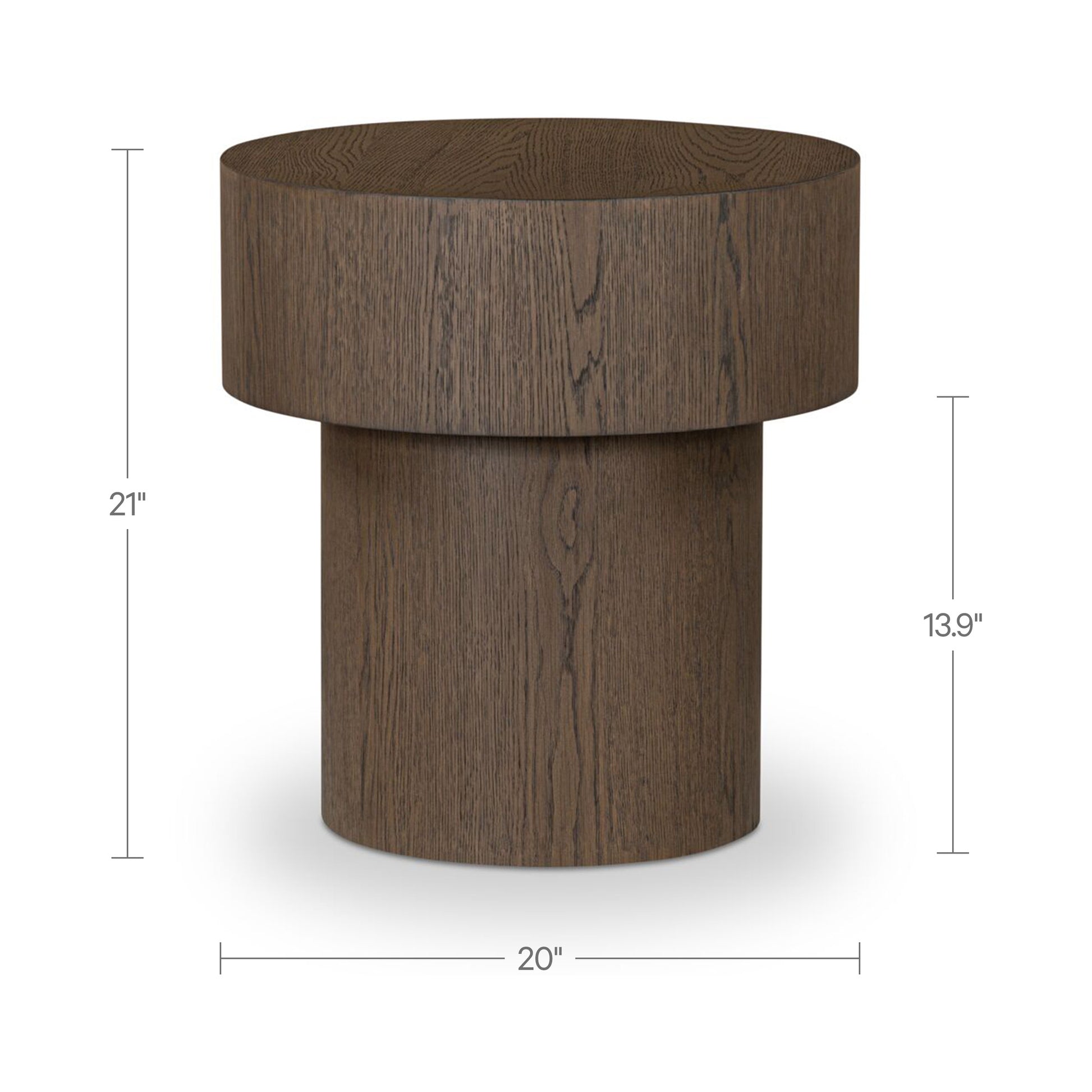 Corey Side Table Dark Brown by Moe's Home Collection - view 3
