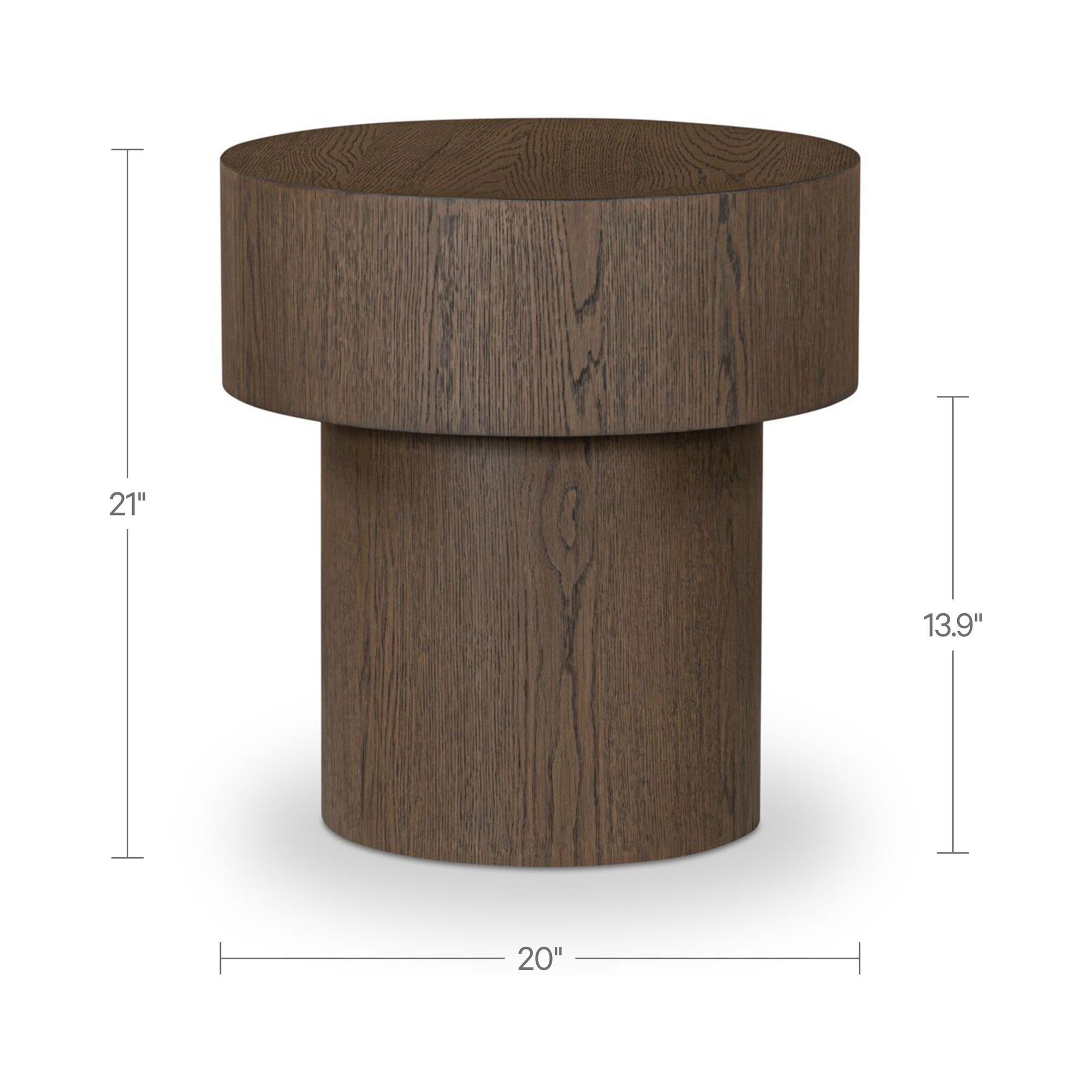 Corey Side Table Dark Brown by Moe's Home Collection - view 3
