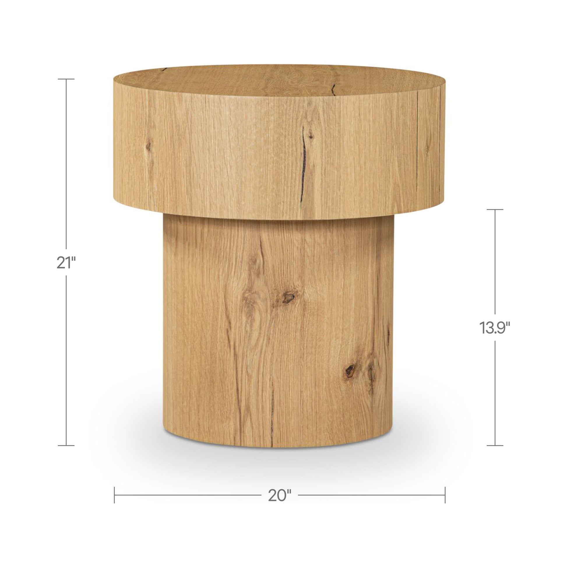 Corey Side Table Rustic Oak by Moe's Home Collection - view 3