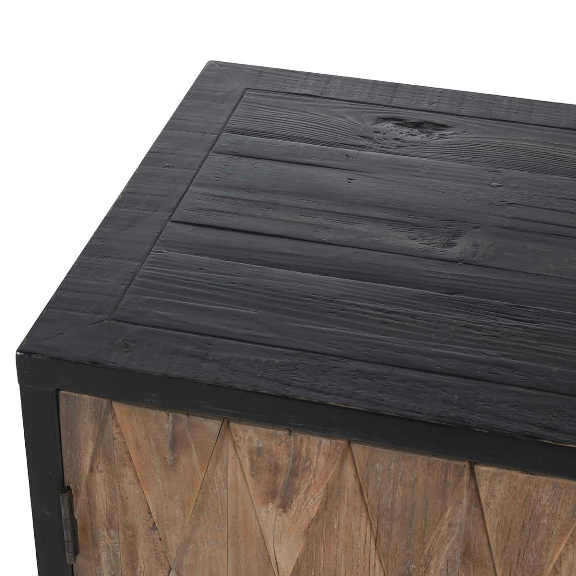 Anton Reclaimed Wood 4-Door Sideboard in Black