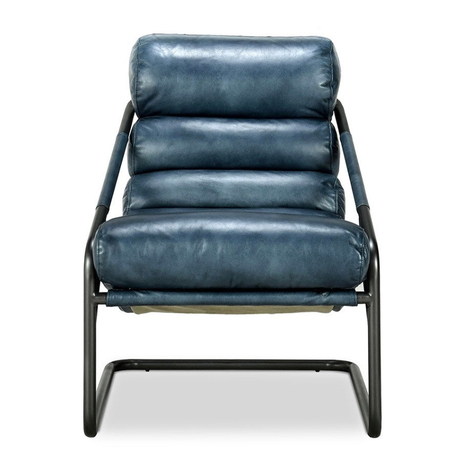 Jackson Retro Blue Leather Accent Chair