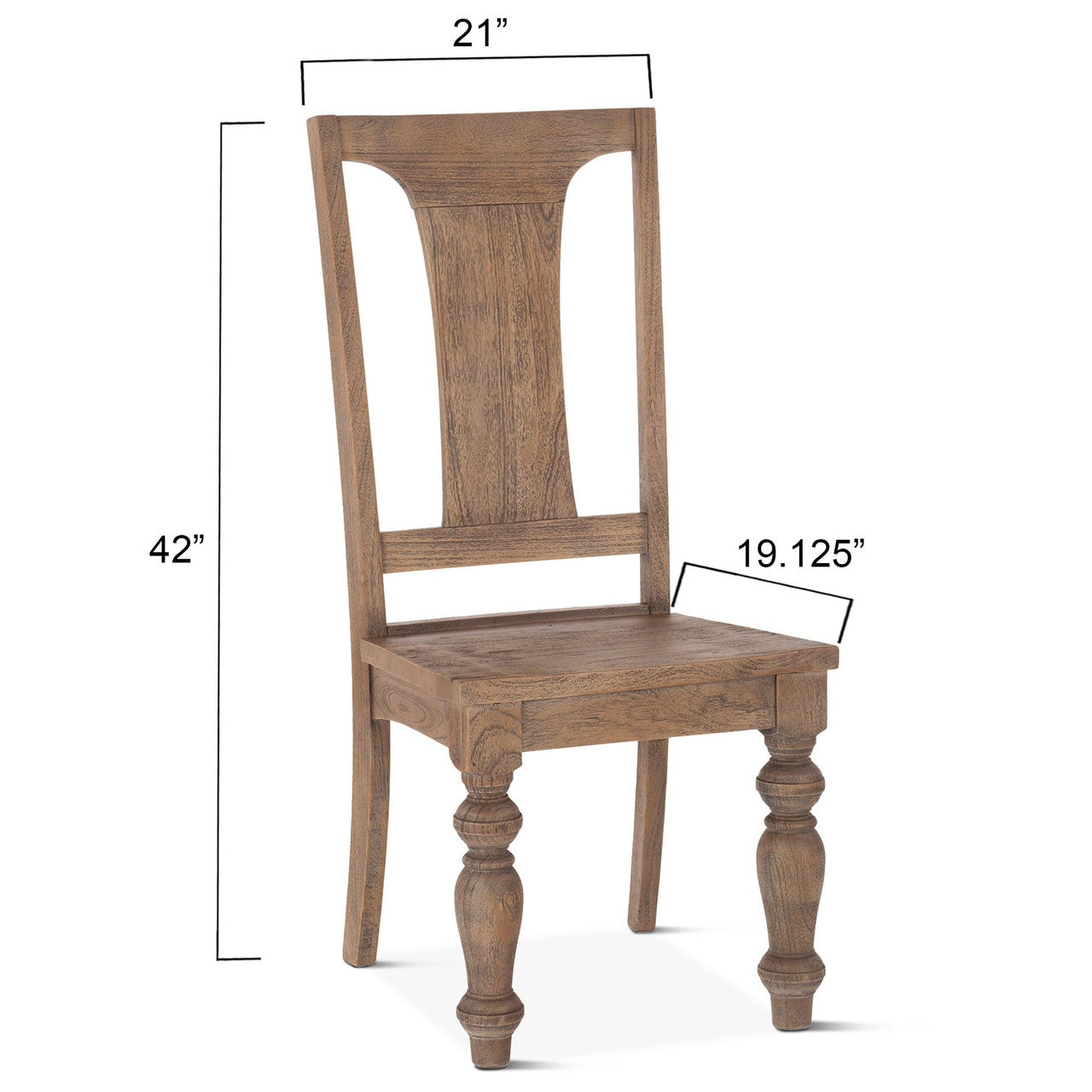 French Urn Solid Wood Dining Chairs