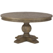French Urn Solid Wood Pedestal Round Dining Table 54"