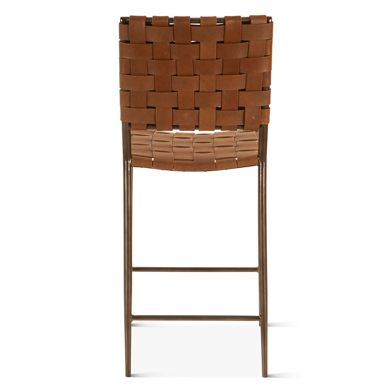 Copenhagen 17" Counter Chair in Tobacco Buffalo Leather with Iron