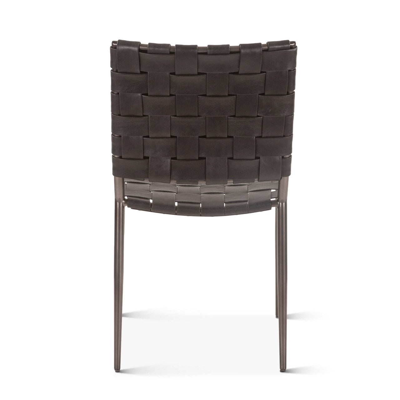 Copenhagen 18" Dining Chair in Black Buffalo Leather and Iron
