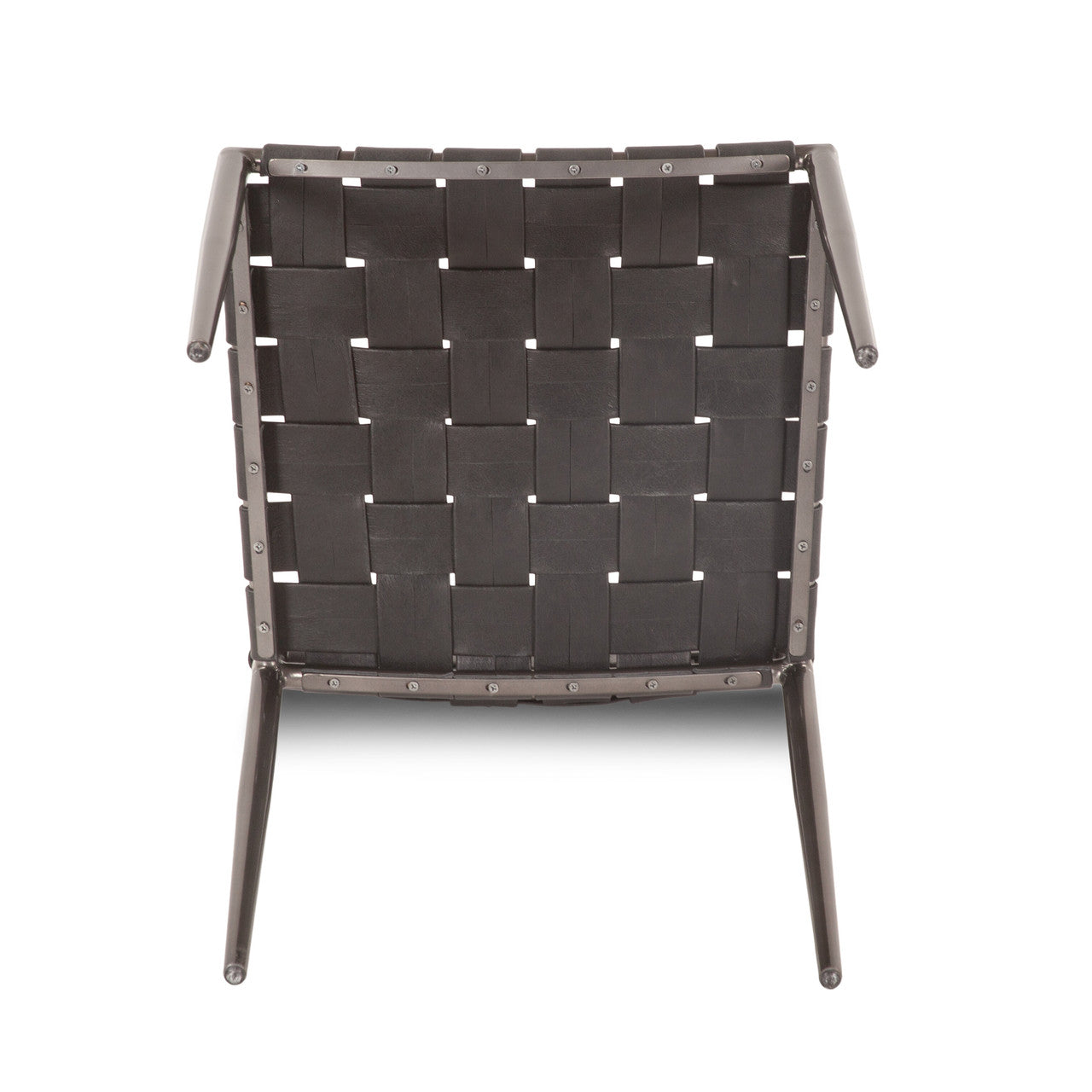 Copenhagen 18" Dining Chair in Black Buffalo Leather and Iron