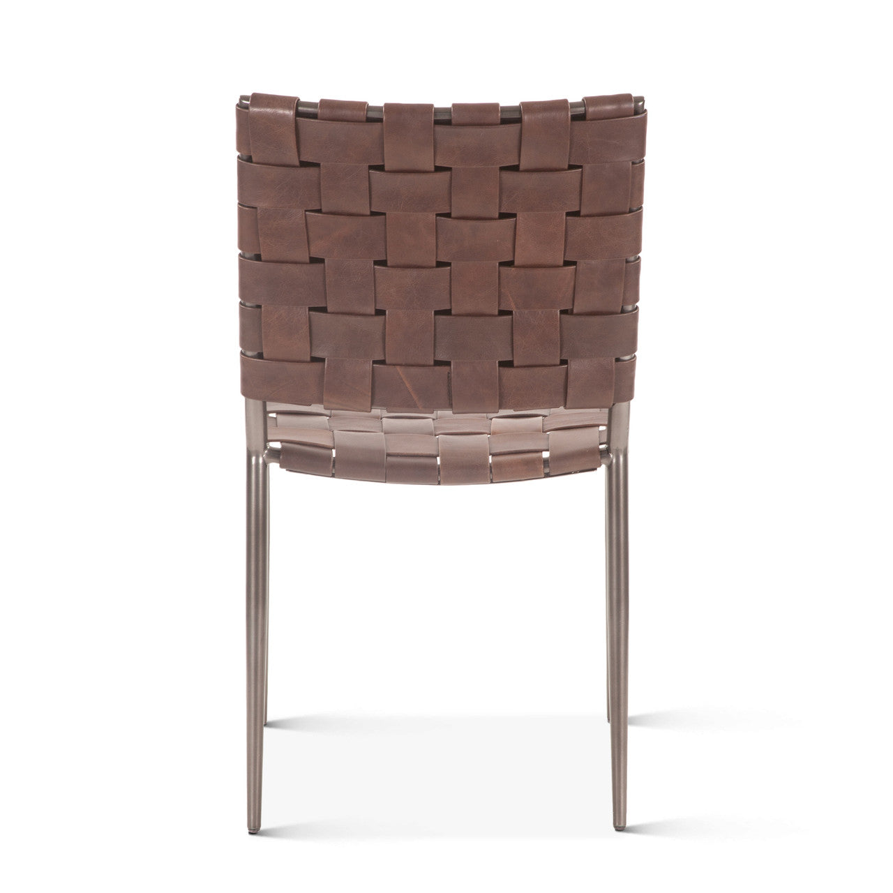 Copenhagen 18" Dining Chair in Brown Buffalo Leather and Iron