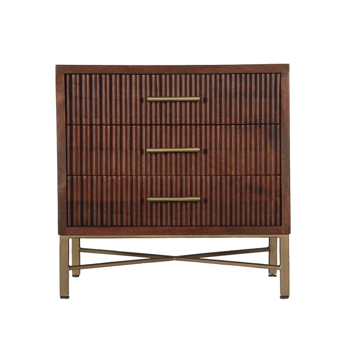 Cosmopolitan 26" Three Drawer Nightstand in Honey Brown - image 4