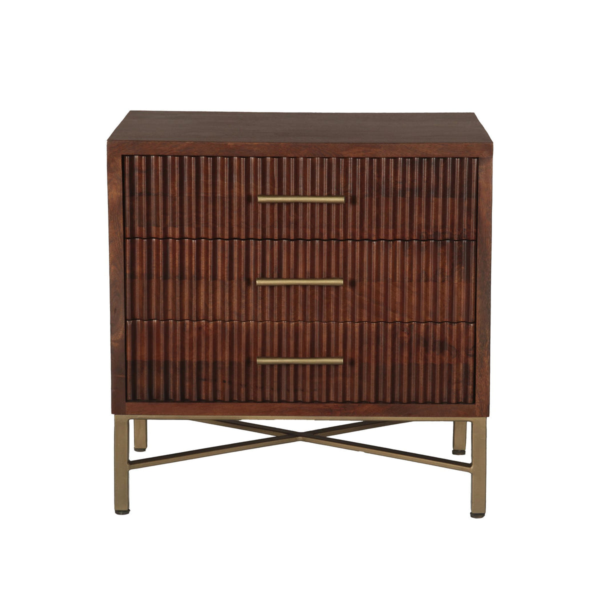 Cosmopolitan 26" Three Drawer Nightstand in Honey Brown - image 2