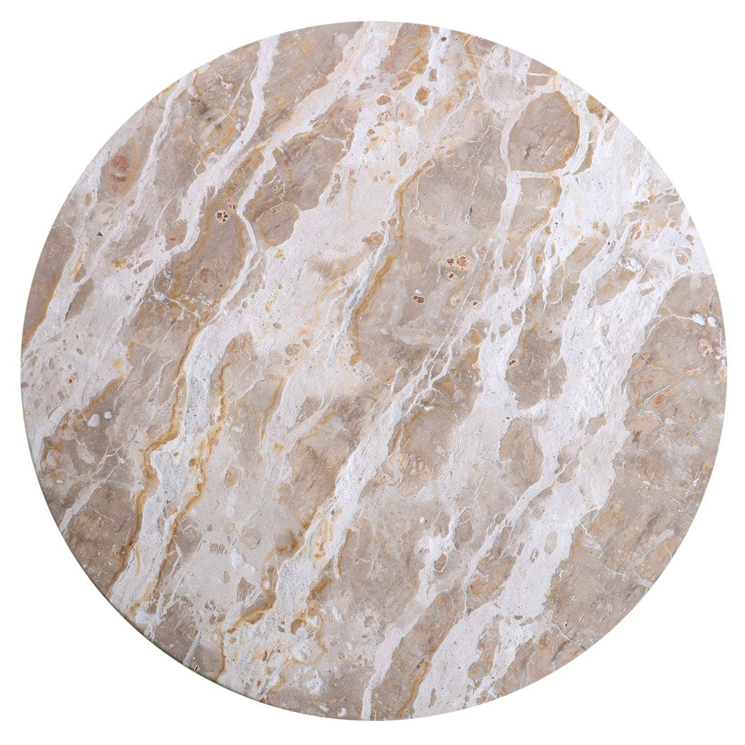 Sperre 18" Round Accent Table with Fancy Brown Marble