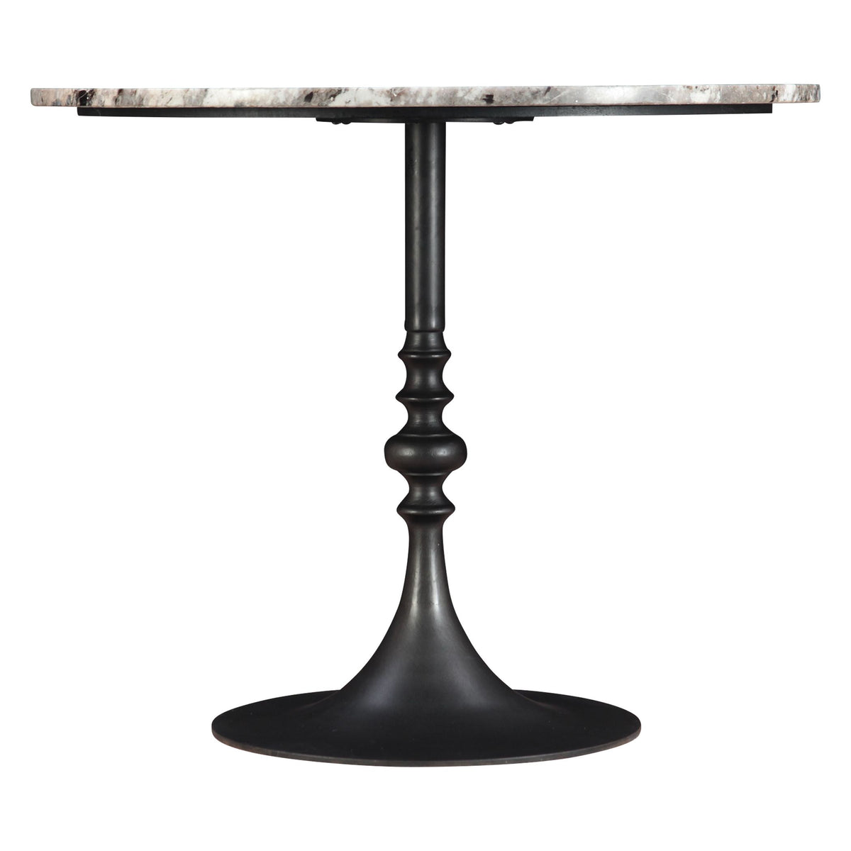 Dauphine 36" Round Bistro Table in Patagonia Marble with Black Base - image 2