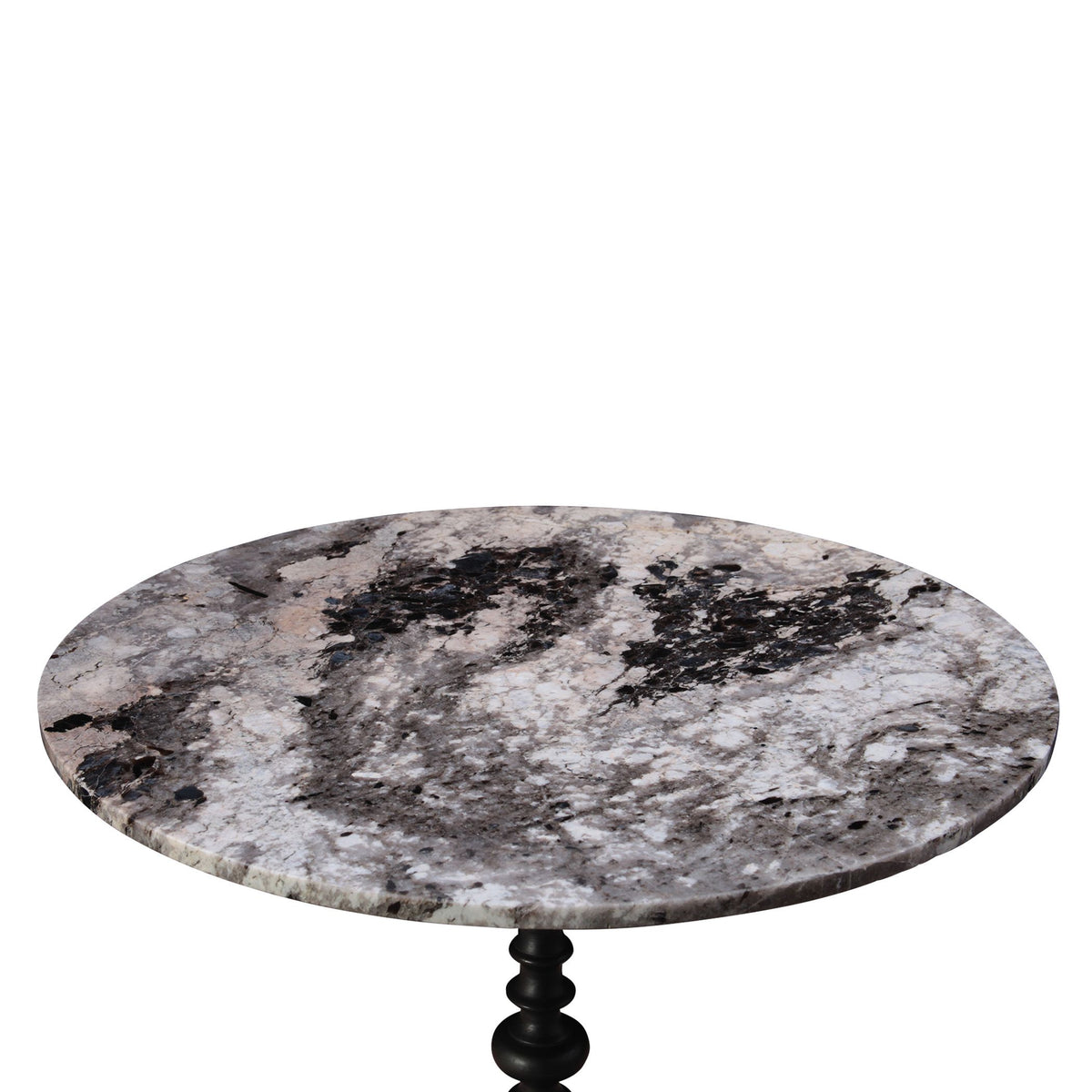 Dauphine 36" Round Bistro Table in Patagonia Marble with Black Base - image 4
