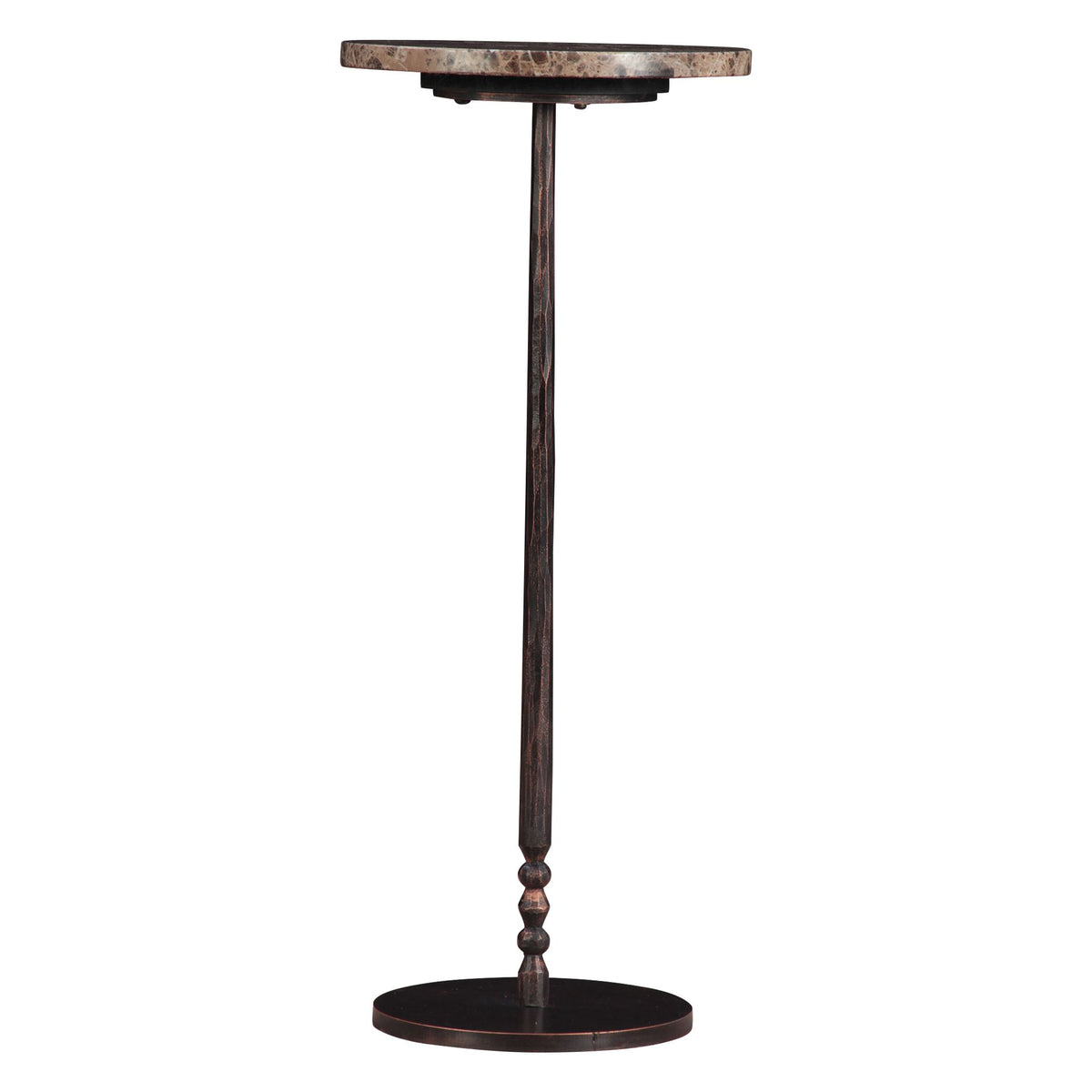 Detroit 10" Side Table in Dark Emperador Marble with Casted Base - image 3