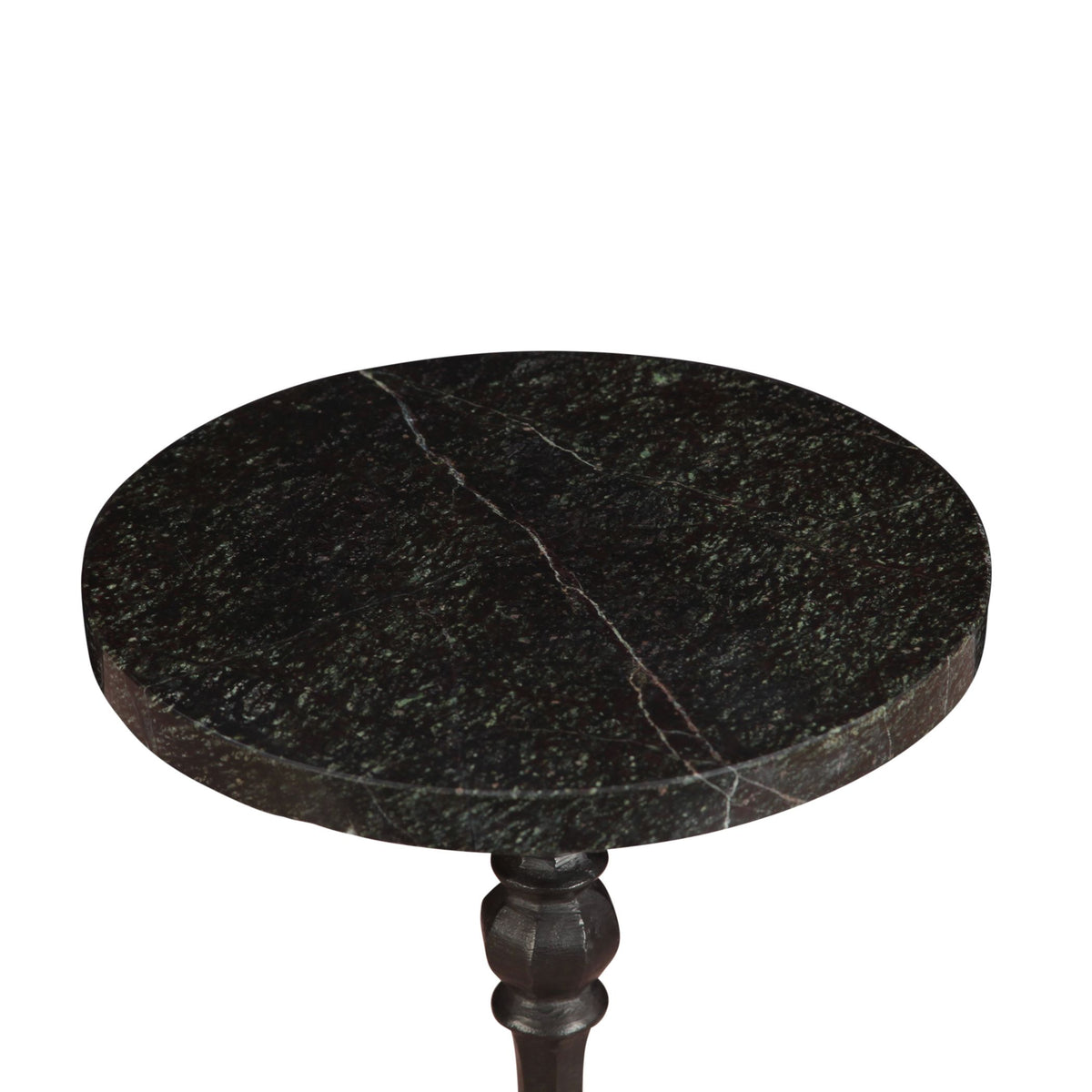 Detroit 10" Side Table in Green Marble with Casted Base - image 2