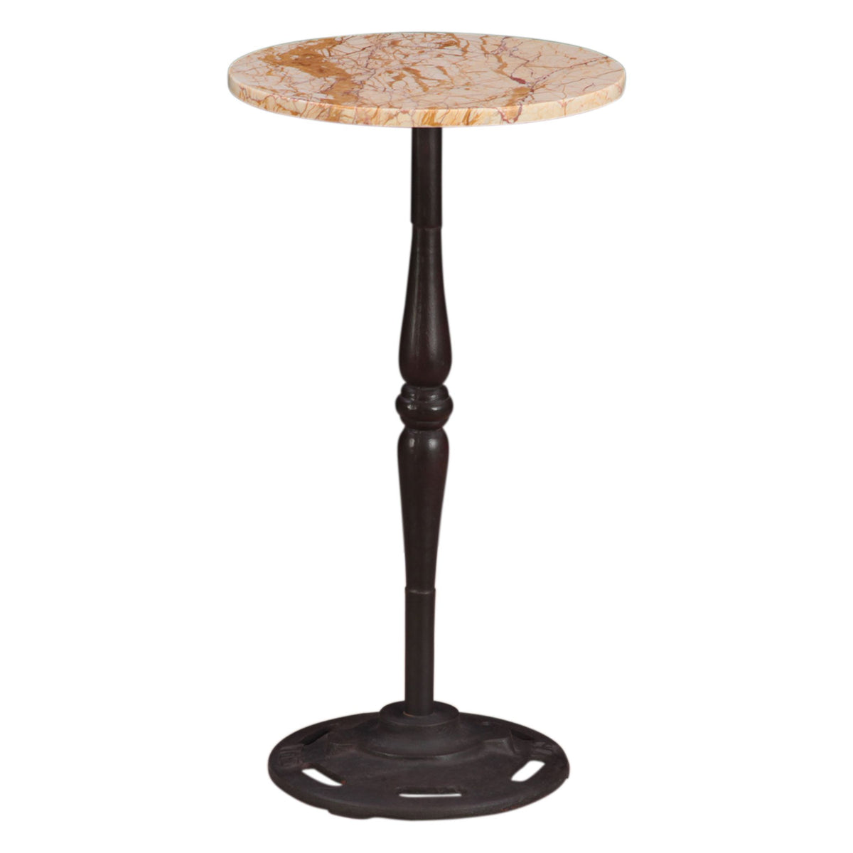 Detroit 12" Side Table in Retro Impulse Marble with Casted Base - image 2