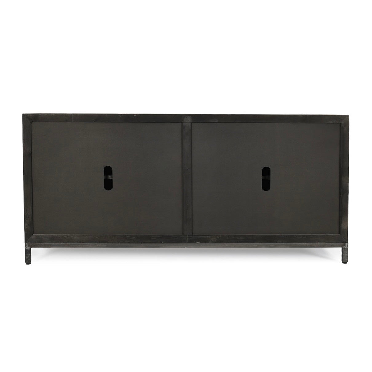 Lisbon 4-Door Reclaimed Wood and Travertine Sideboard 76"