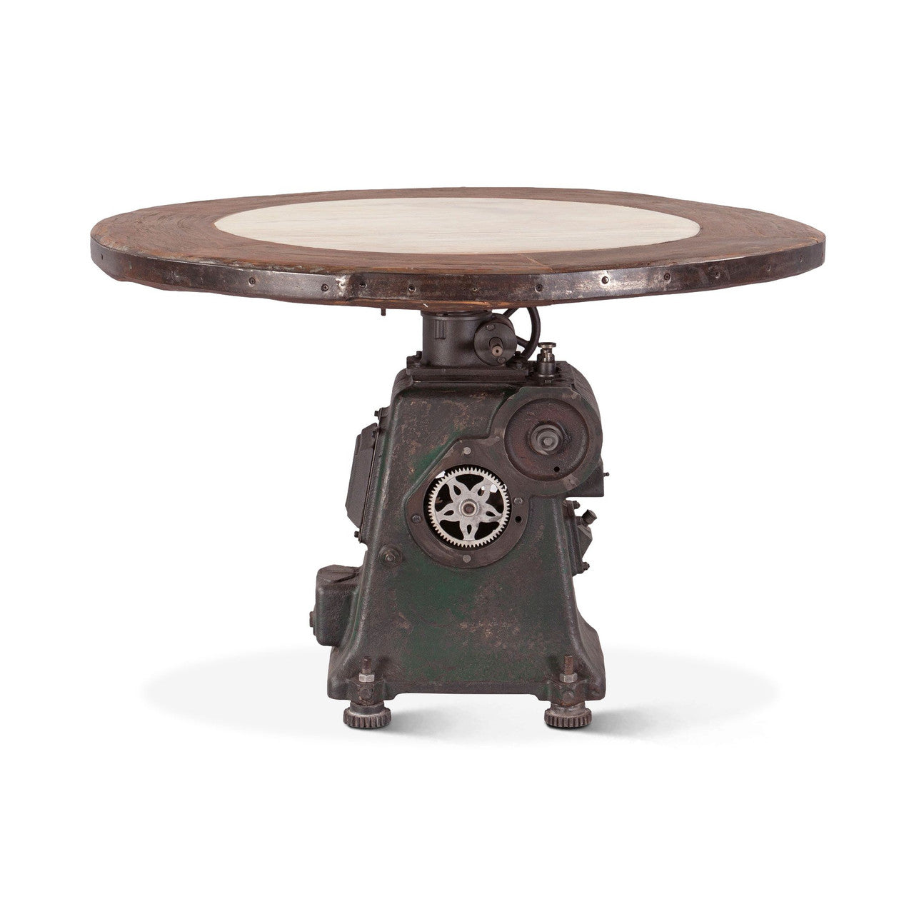 Barn Industrial Engine Base Round Adjustable Table 48