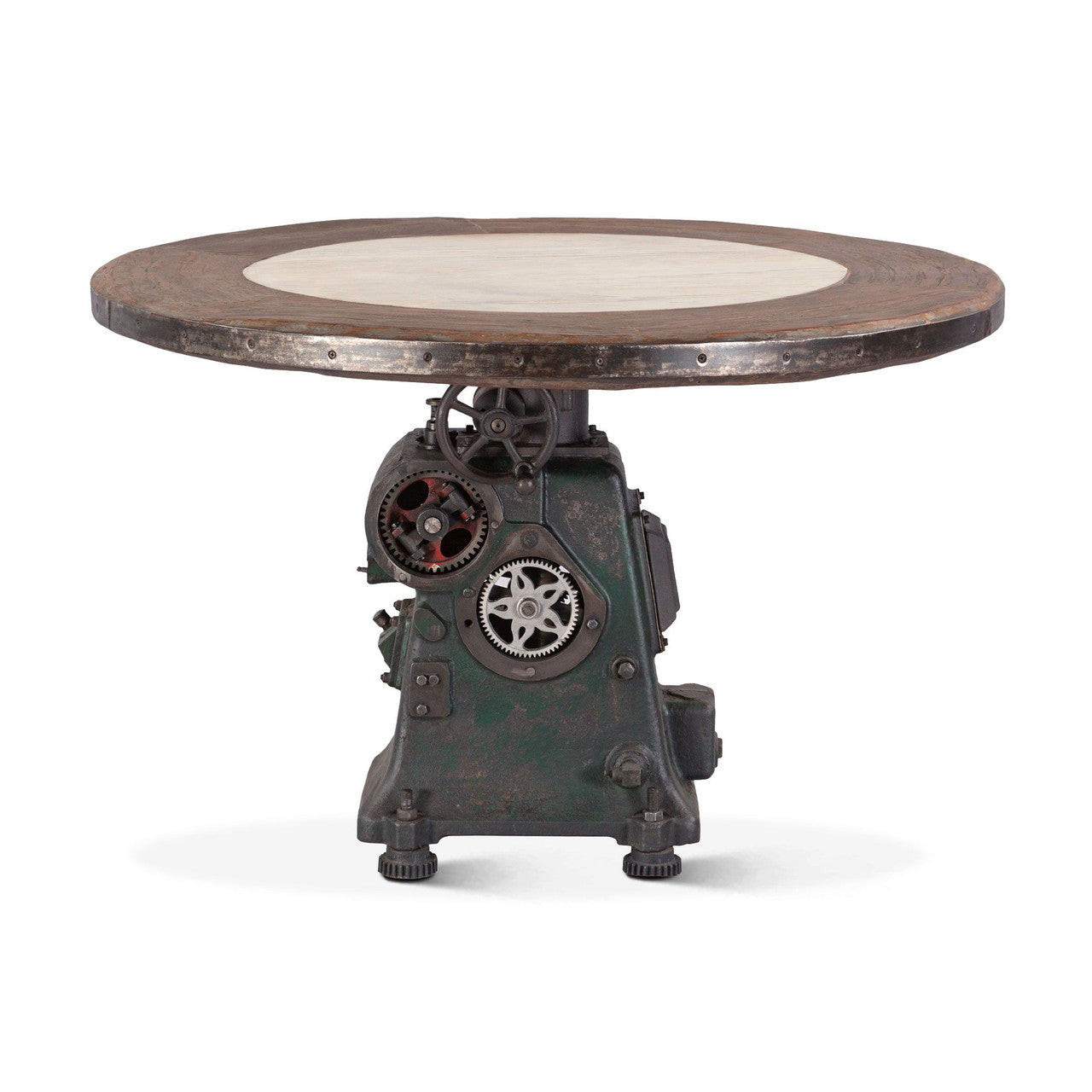 Barn Industrial Engine Base Round Adjustable Table 48"