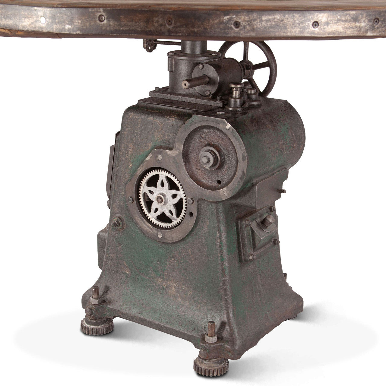 Barn Industrial Engine Base Round Adjustable Table 48"