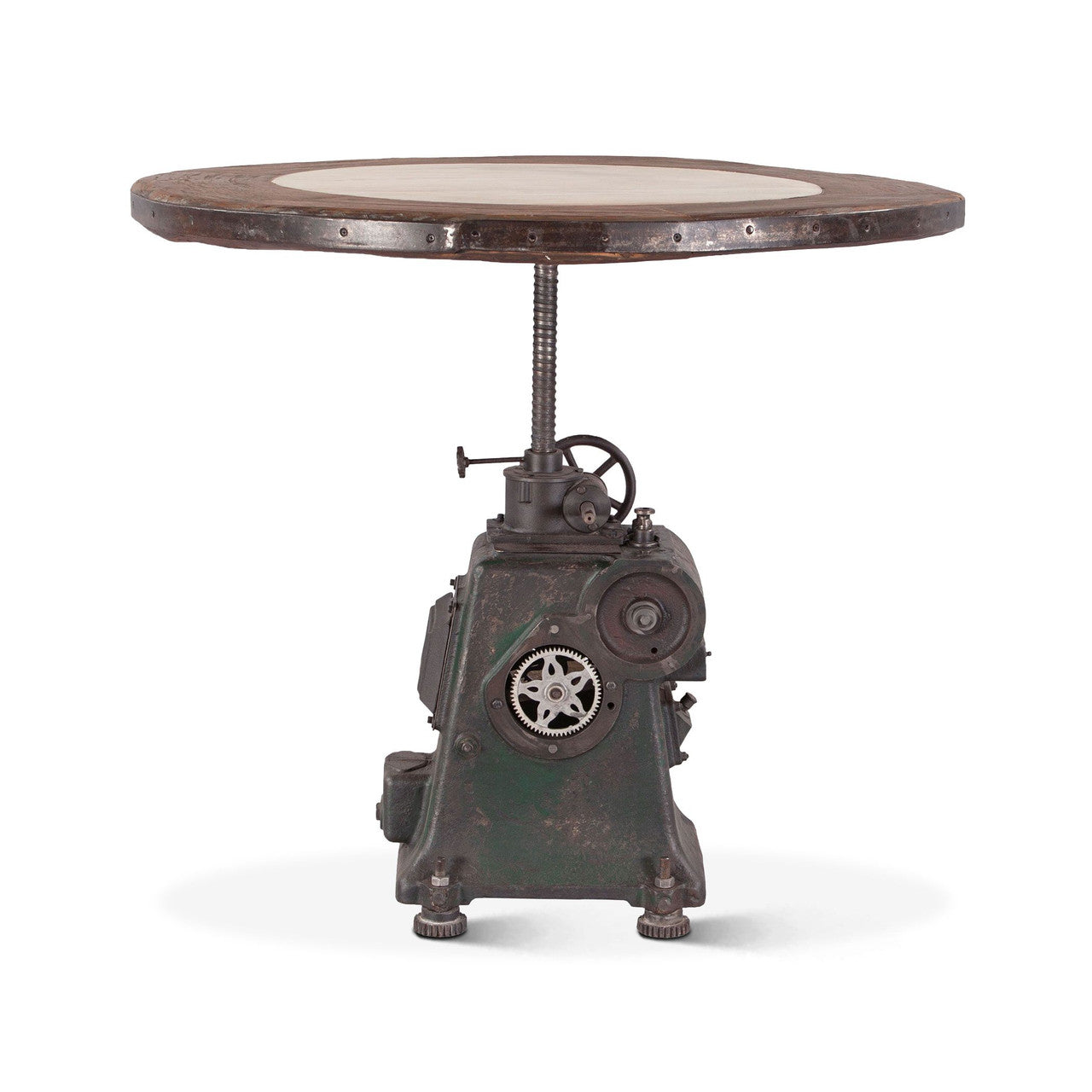 Barn Industrial Engine Base Round Adjustable Table 48"