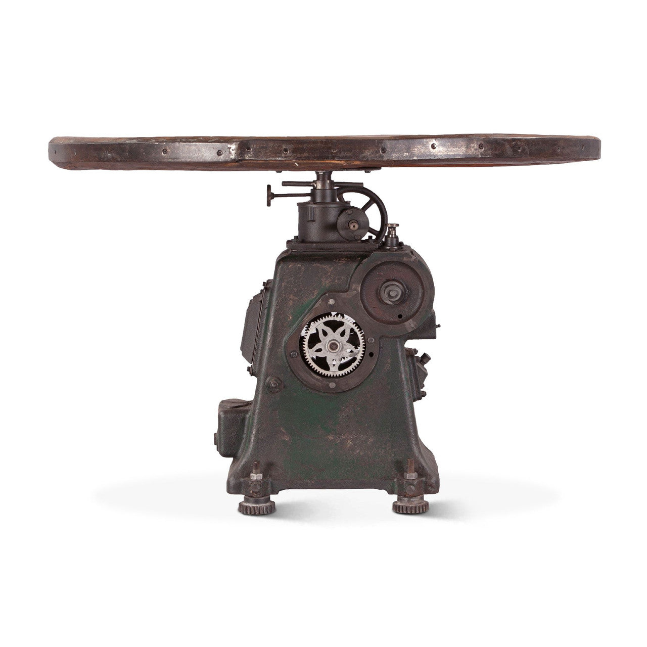 Barn Industrial Engine Base Round Adjustable Table 48"
