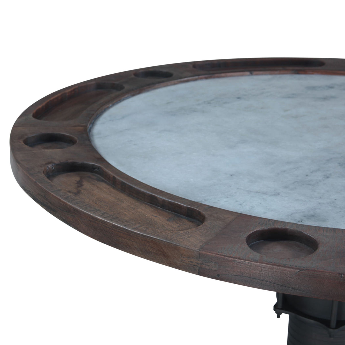 Eiffel 52" Gathering Poker Game Table with White Marble Top - image 4