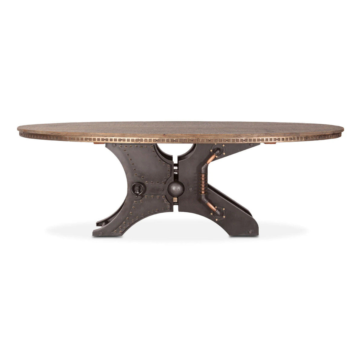 Barn Rustic Industrial Oval Dining Room Table 96"