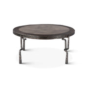 Eiffel 41" Coffee Table with Old Marble Top and Hammered Legs