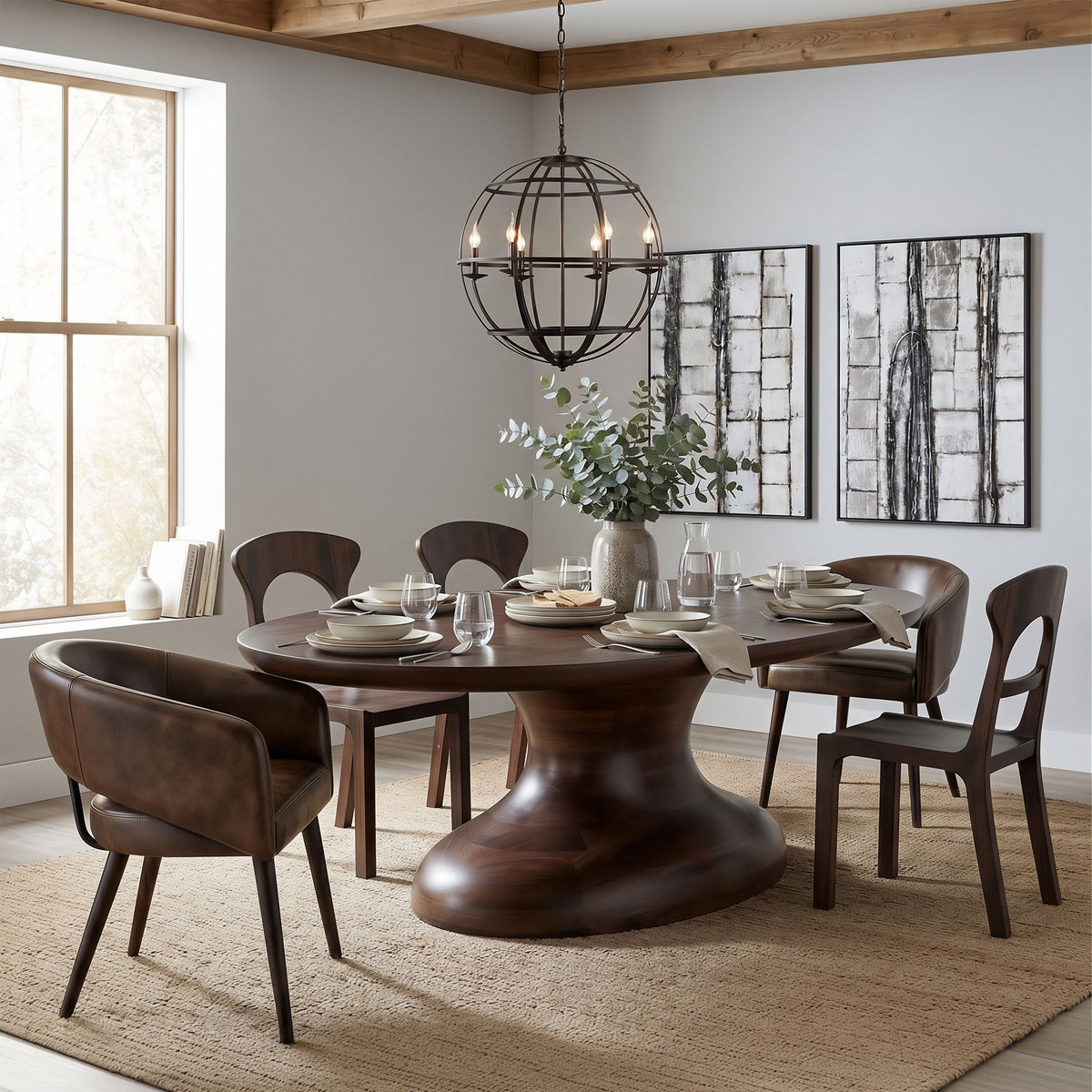 Ellipse 102" Oval Dining Table in Glossy Driftwood - image 3