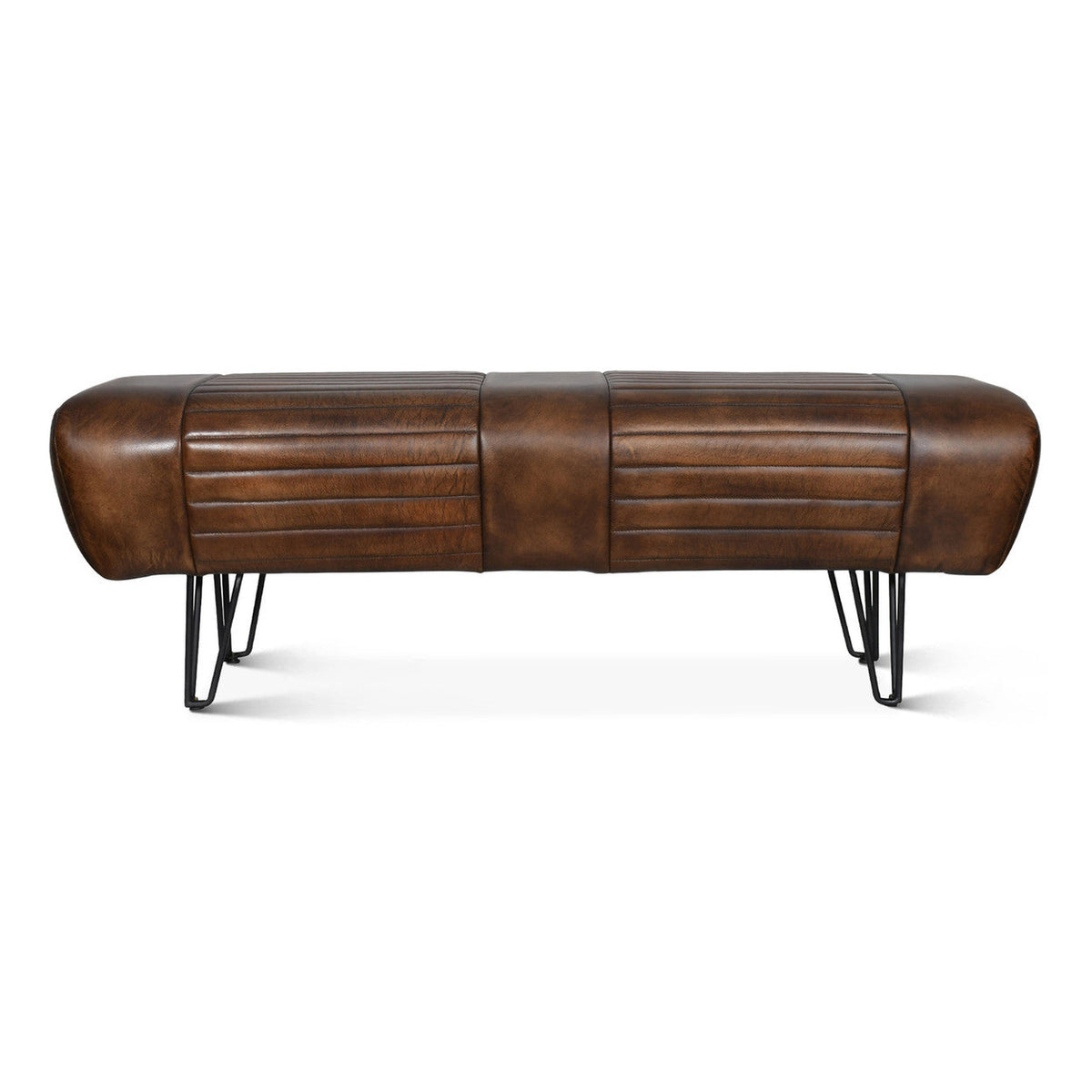 Essex Leeds 53" Bench in Antique Whiskey Leather
