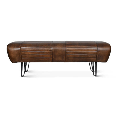Essex Leeds 53" Bench in Antique Whiskey Leather