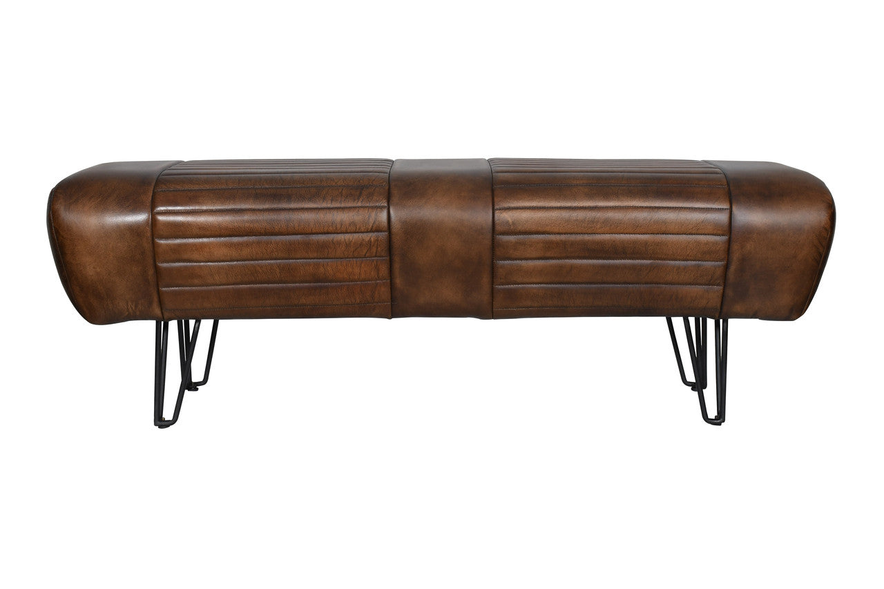 Essex Leeds 53" Bench in Antique Whiskey Leather