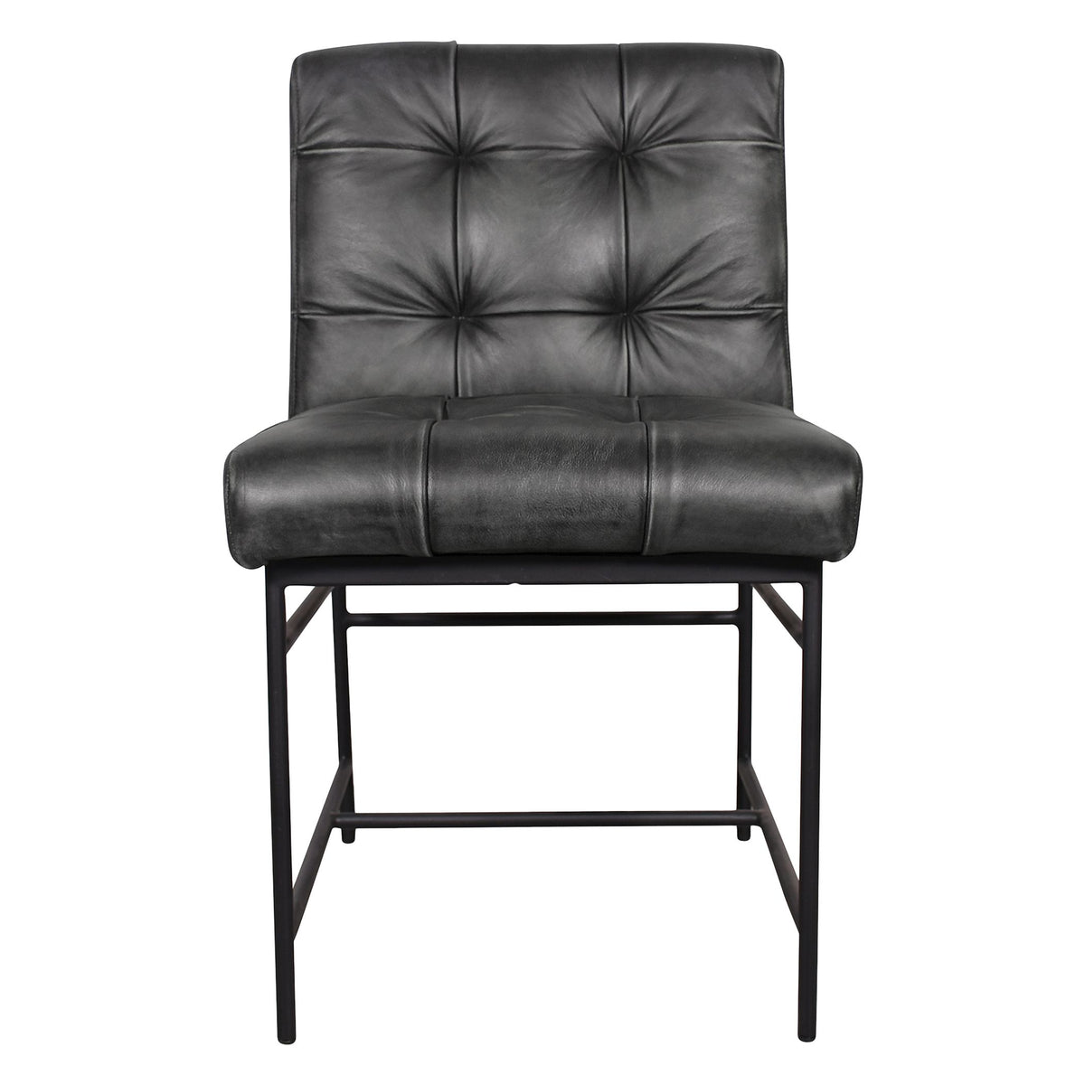 Essex Stockton 19" Dining Chair in Weathered Black Leather - image 2