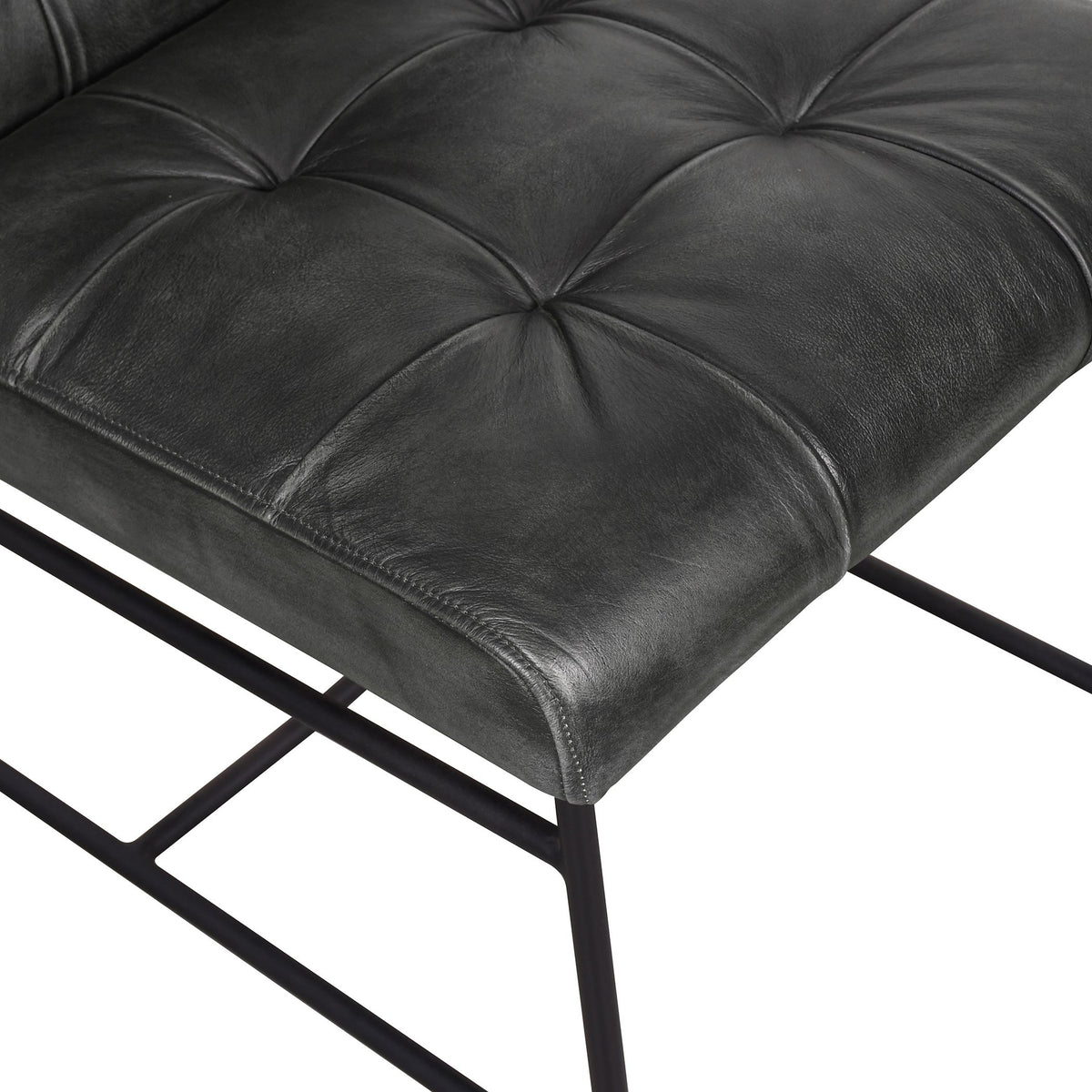 Essex Stockton 19" Dining Chair in Weathered Black Leather - image 4