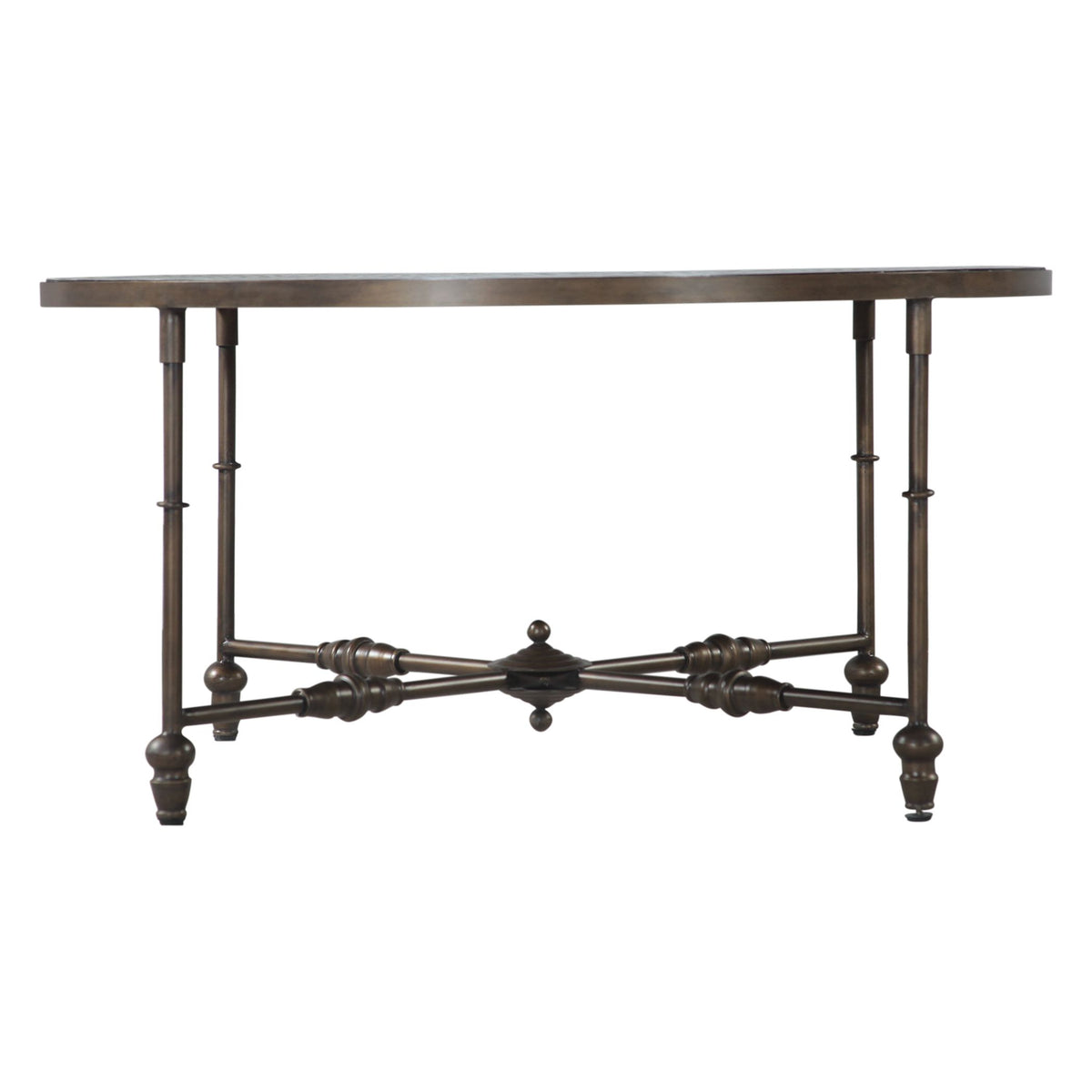 Fleur 40" Coffee Table with Floral Horn Inlay and Iron - image 2