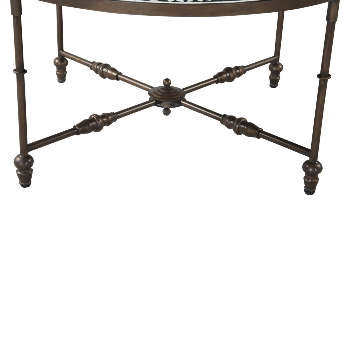 Fleur 40" Coffee Table with Floral Horn Inlay and Iron - image 4