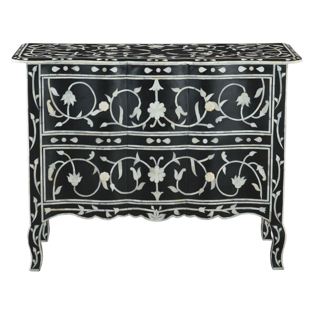 Fleur 42" Two Drawer Chest with Floral Horn Inlay - image 3