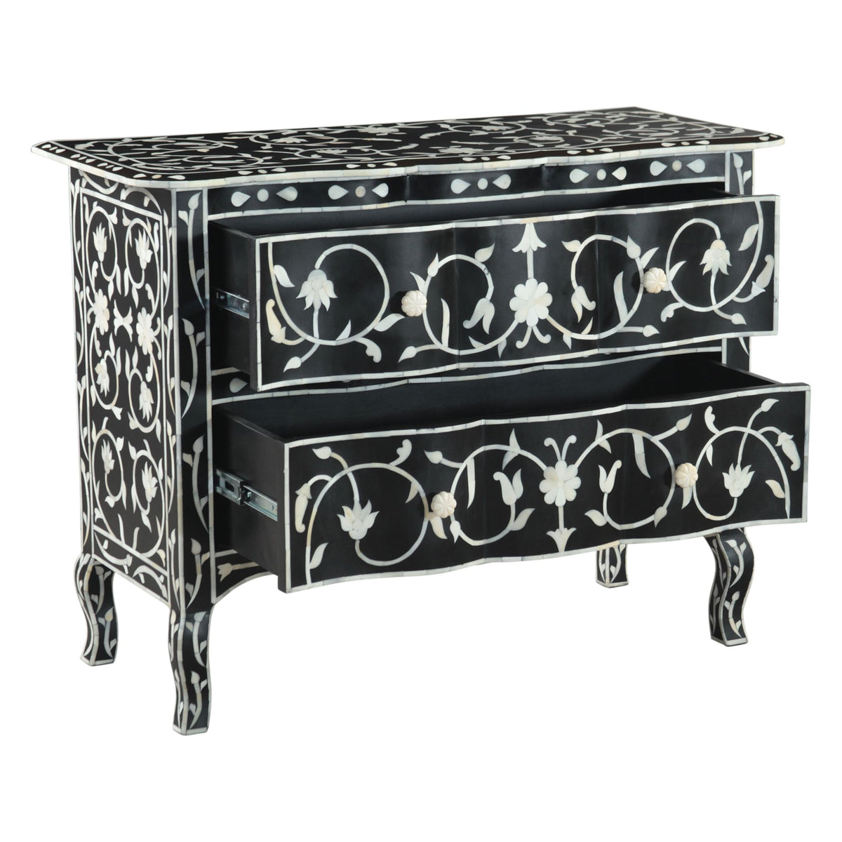 Fleur 42" Two Drawer Chest with Floral Horn Inlay - image 2