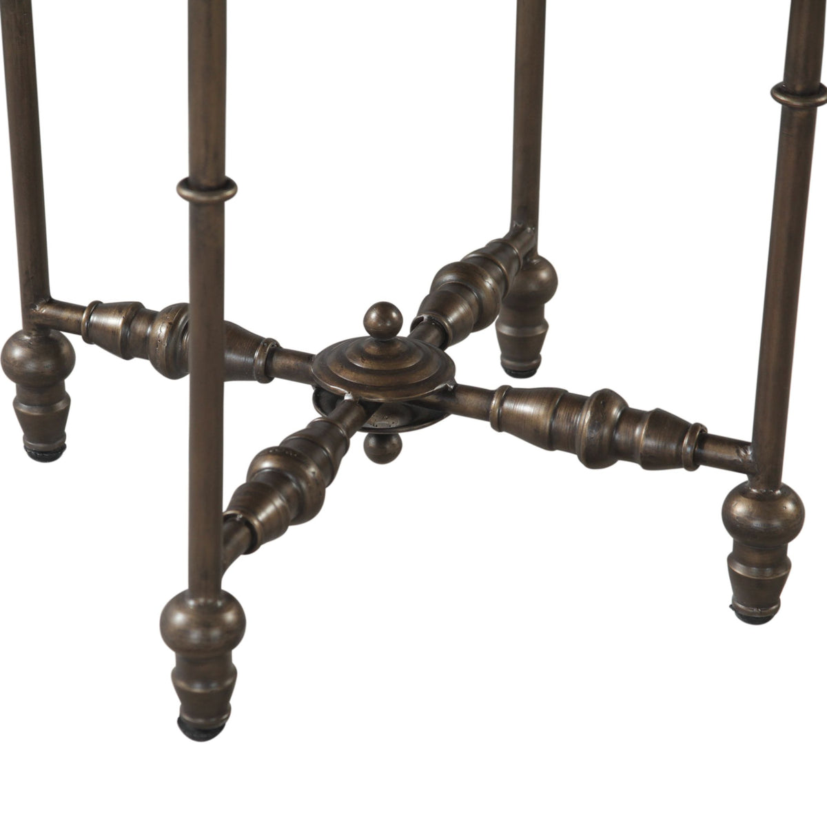 Fleur 20" Side Table with Floral Horn Inlay and Iron - image 4