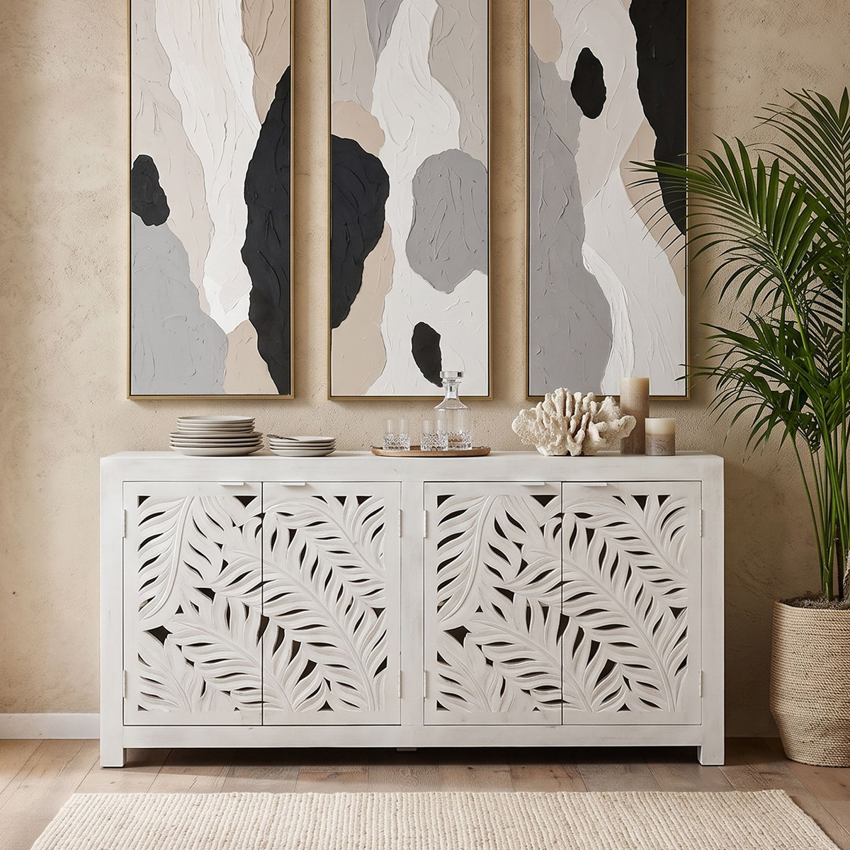 Fern 70" Sideboard in Distressed White - image 3
