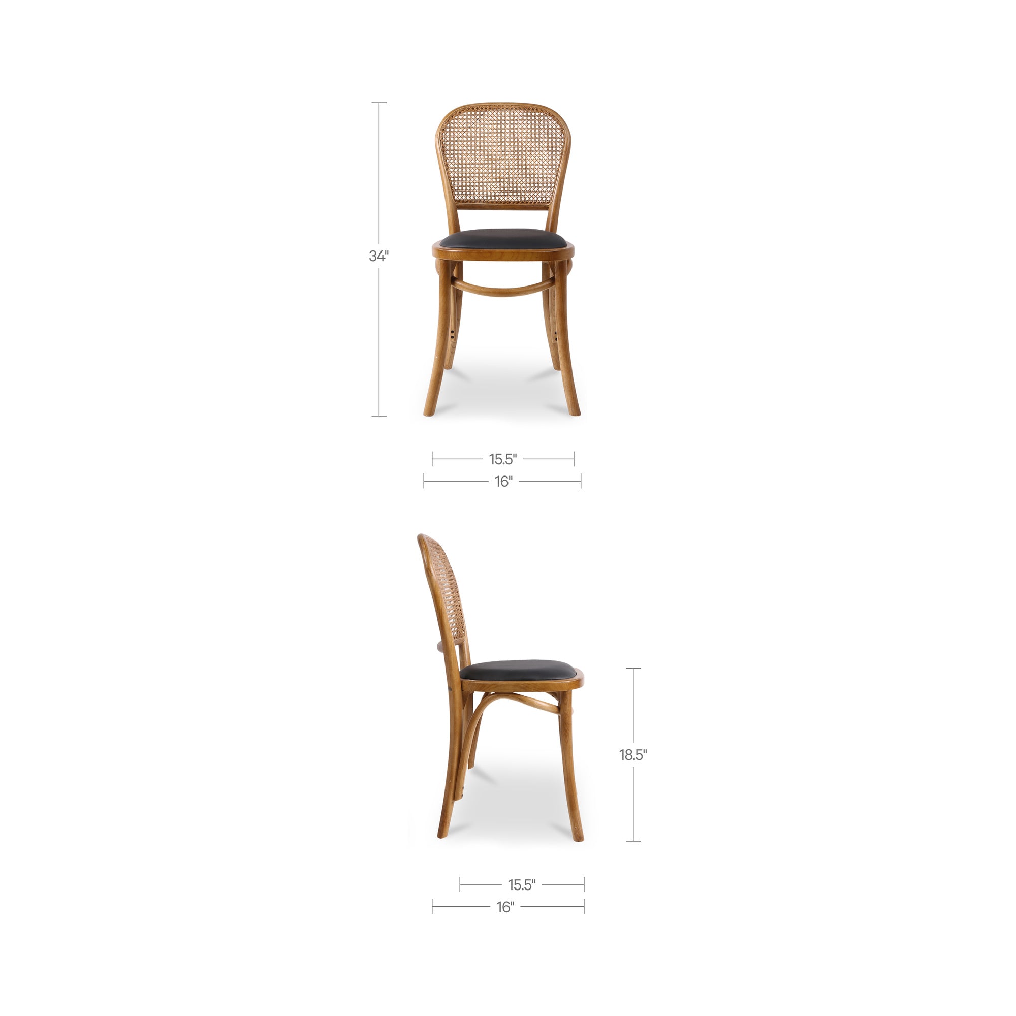 Bedford Dining Chair Light Brown - Set Of Two by Moe's Home Collection - view 3