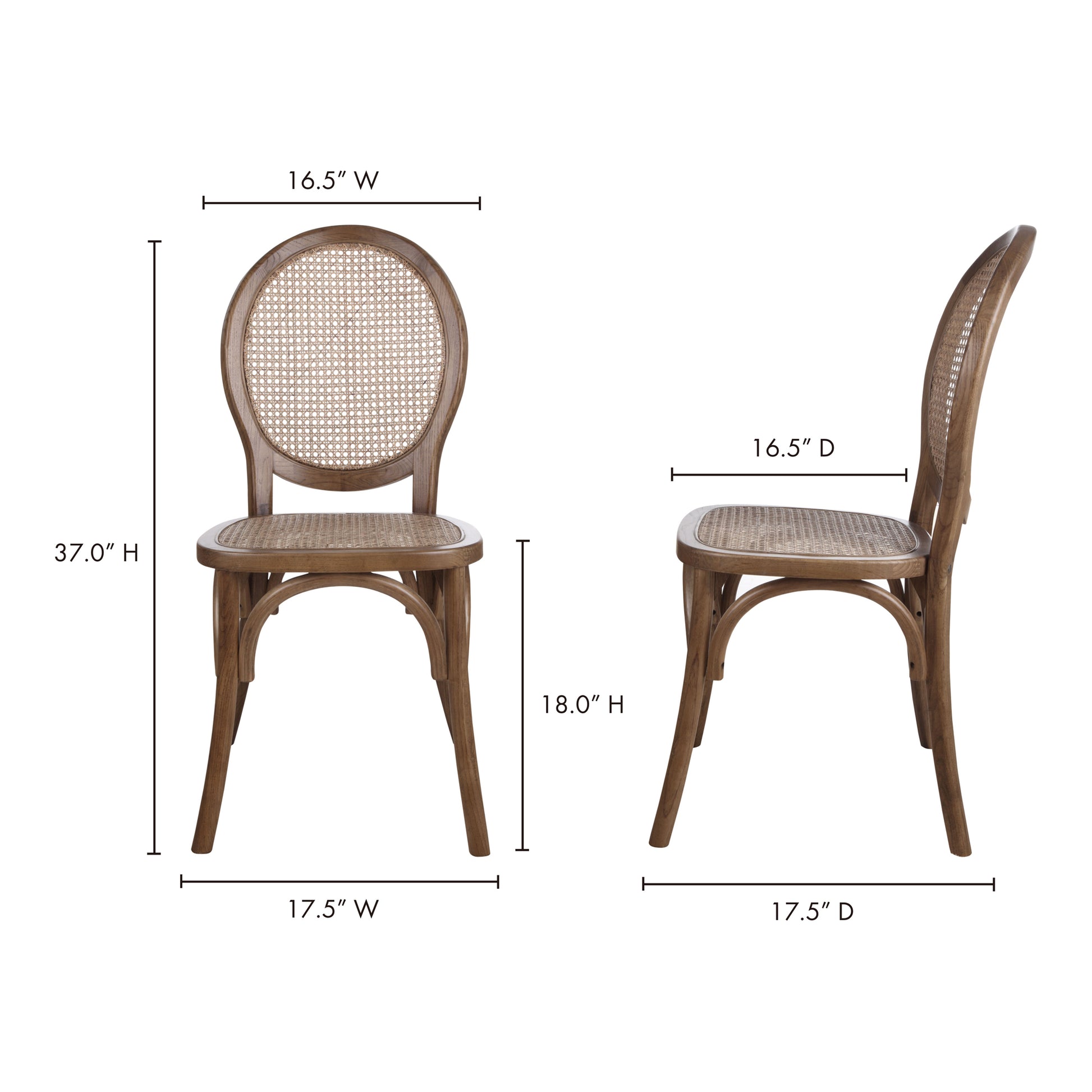 Rivalto Dining Chair Brown - Set Of Two by Moe's Home Collection - view 9