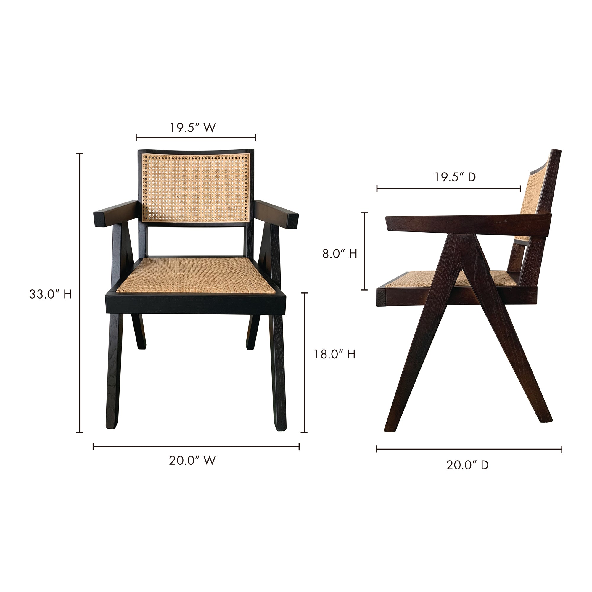 Takashi Chair Dark Brown - Set Of Two by Moe's Home Collection - view 12
