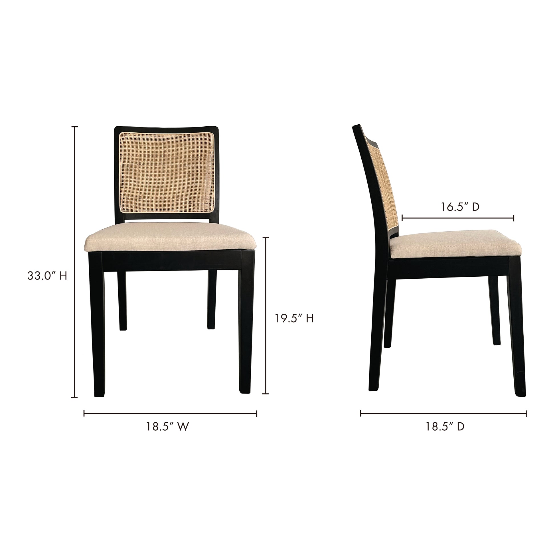 Orville Dining Chair Black - Set Of Two by Moe's Home Collection - view 13