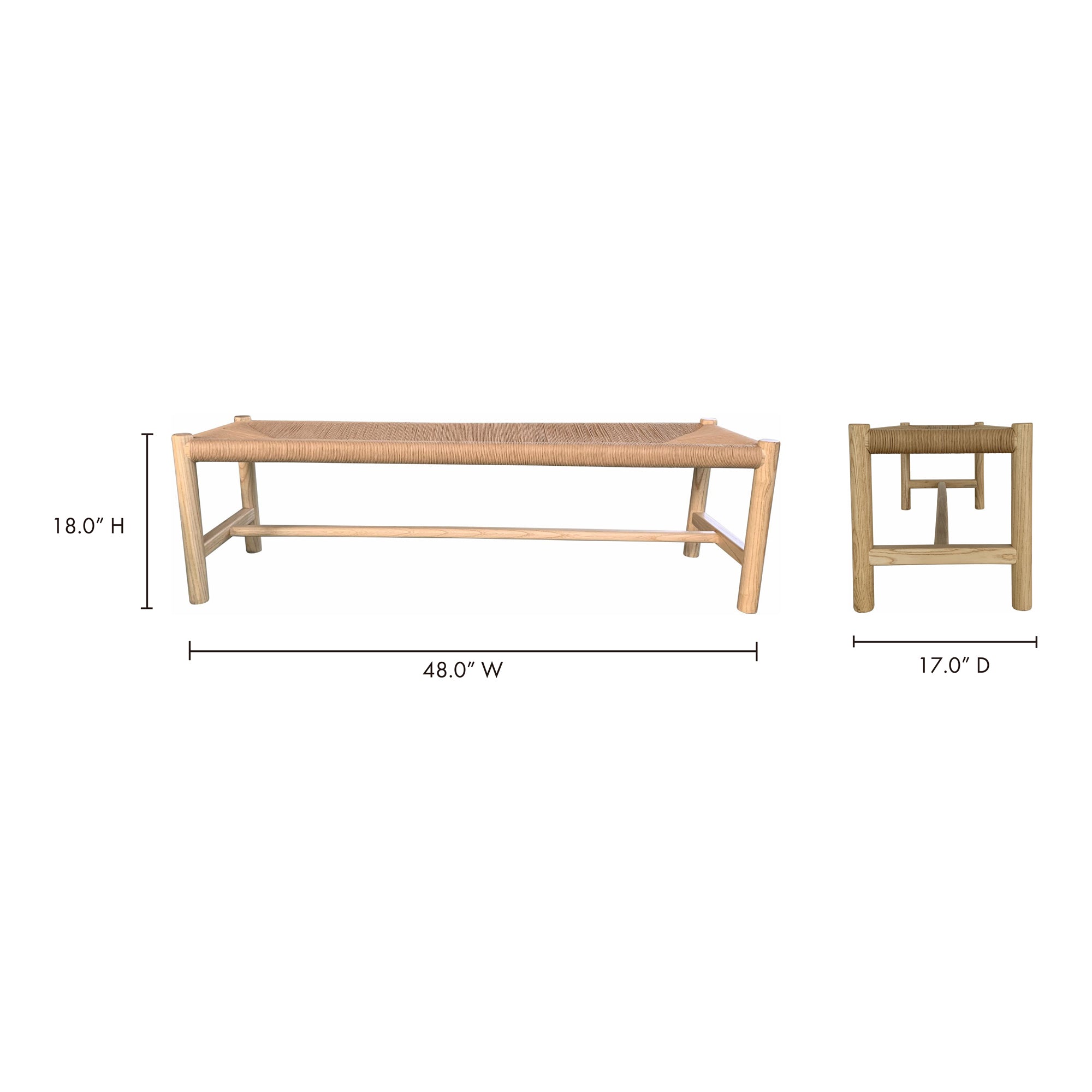 Hawthorn Small Bench Natural by Moe's Home Collection - view 8