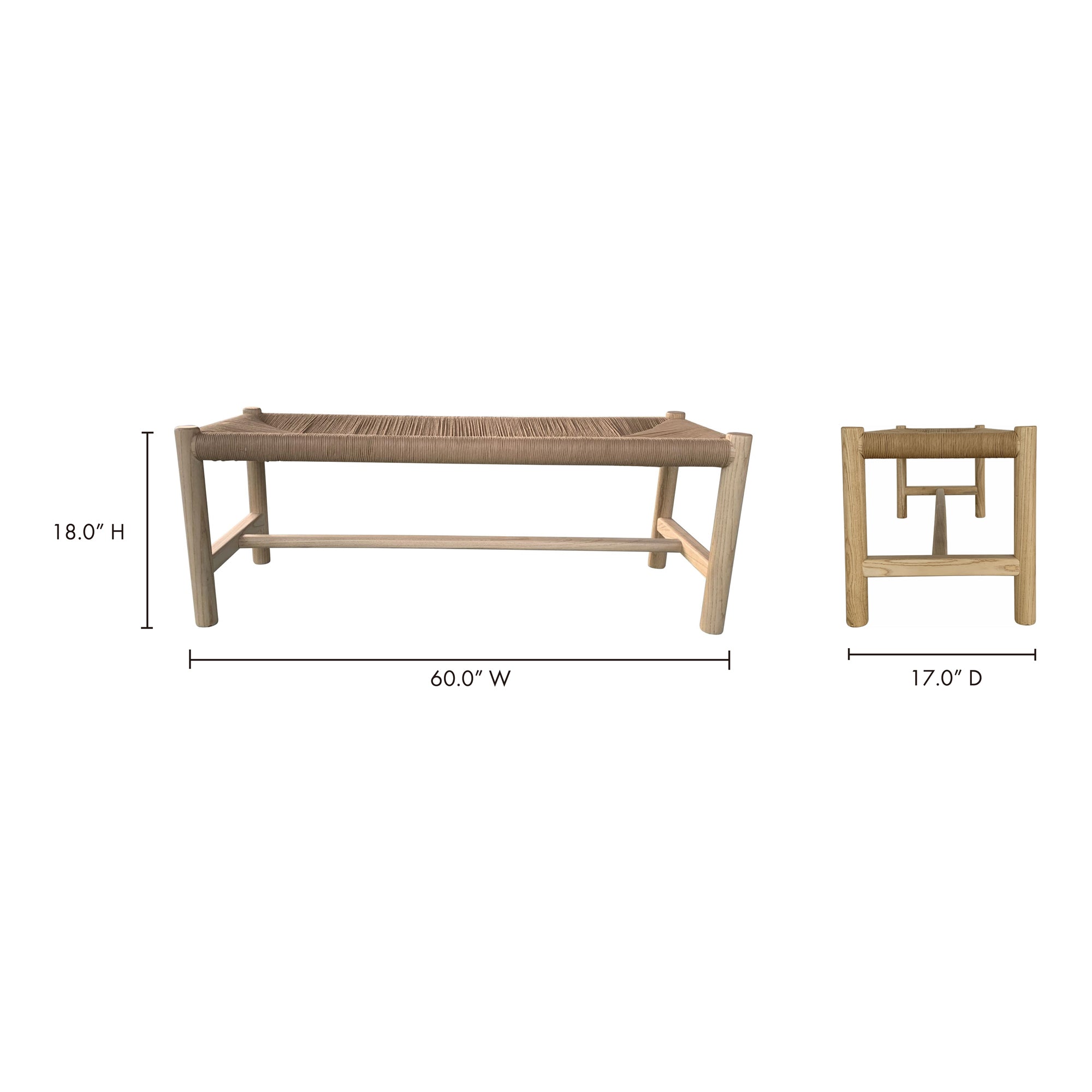 Hawthorn Large Bench Natural by Moe's Home Collection - view 9