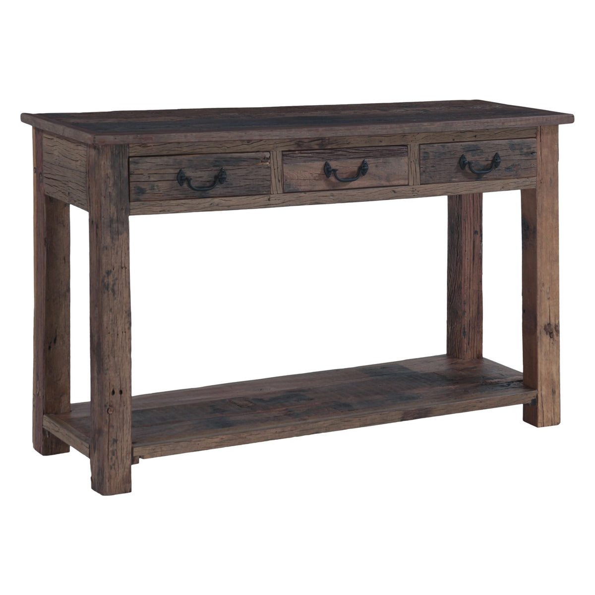 Hacienda 50" Console Table with Three Drawers in Reclaimed Wood - image 2